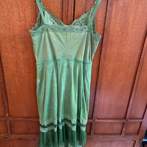 Dresses Vintage Tea Dyed Green Lace Slip Dress Rare Sm Freepeople